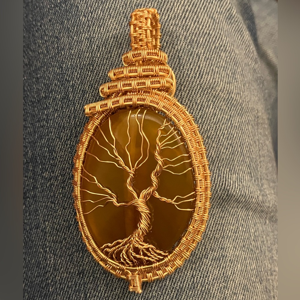 Hand Crafted pendant Copper Wrapped agate